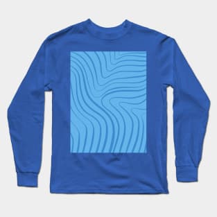 Beautiful Simple Aesthetic Light Baby Blue Lines Long Sleeve T-Shirt